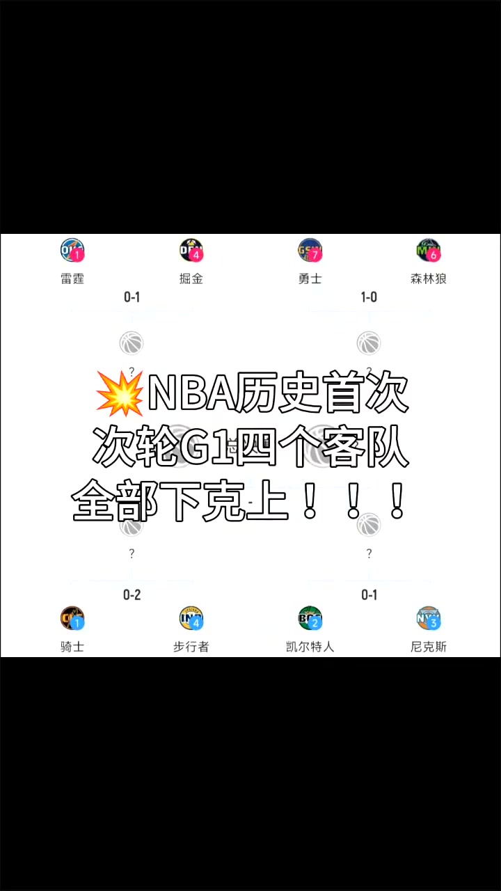 NBA历史首次！次轮G1四个客队全部下克上